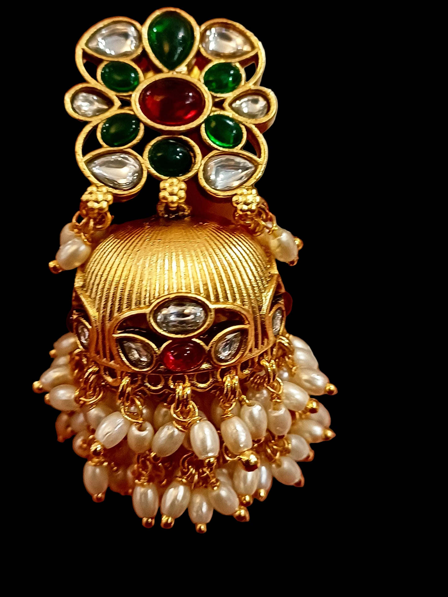 Luxury Red- Green stone kundan Choker set