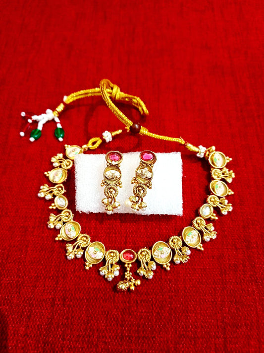 Traditional Gold-Tone Majak Necklace Set