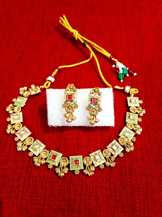Traditional Gold-Tone Majak Necklace Set