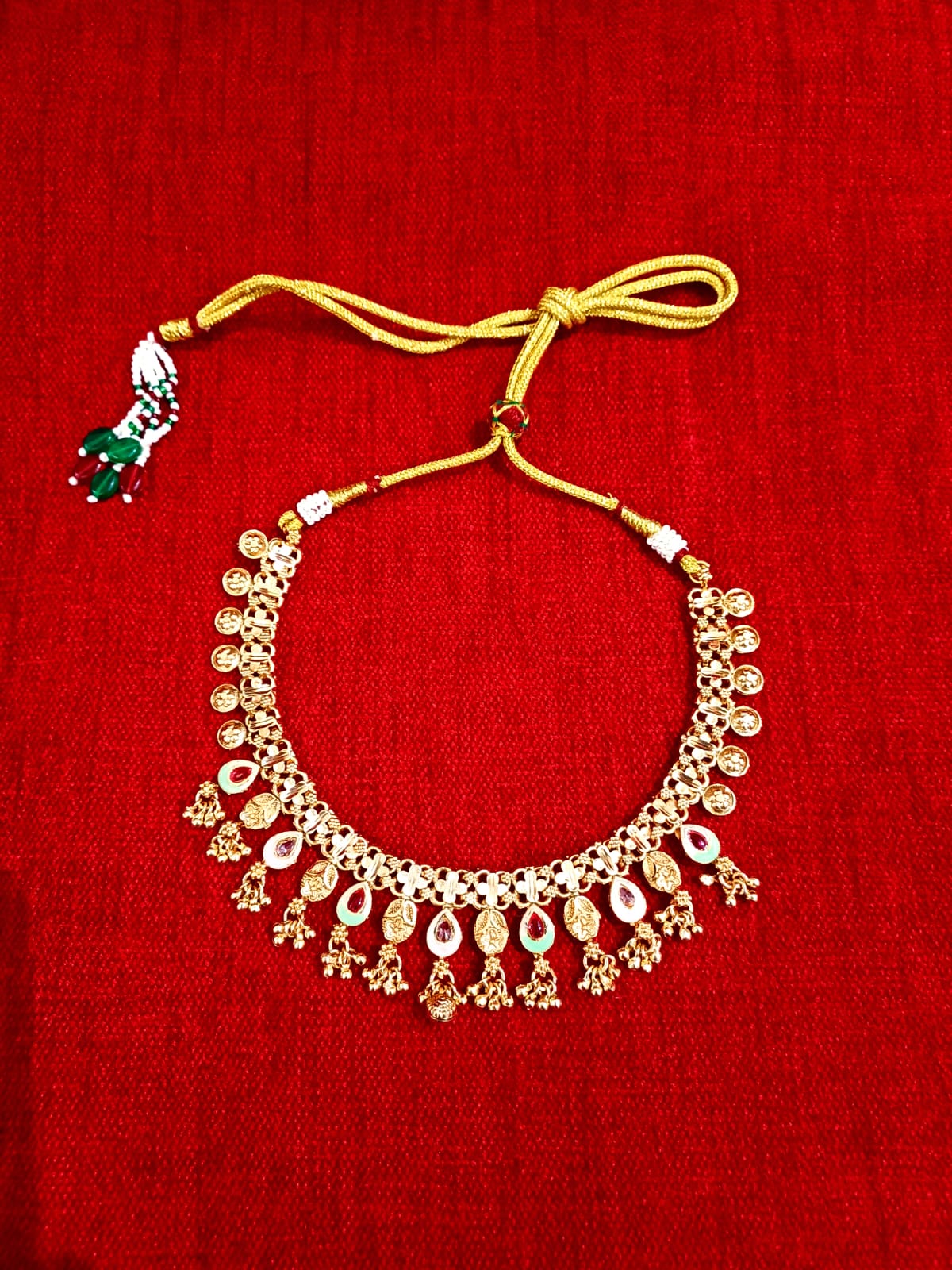 Brass High Gold Necklace Set