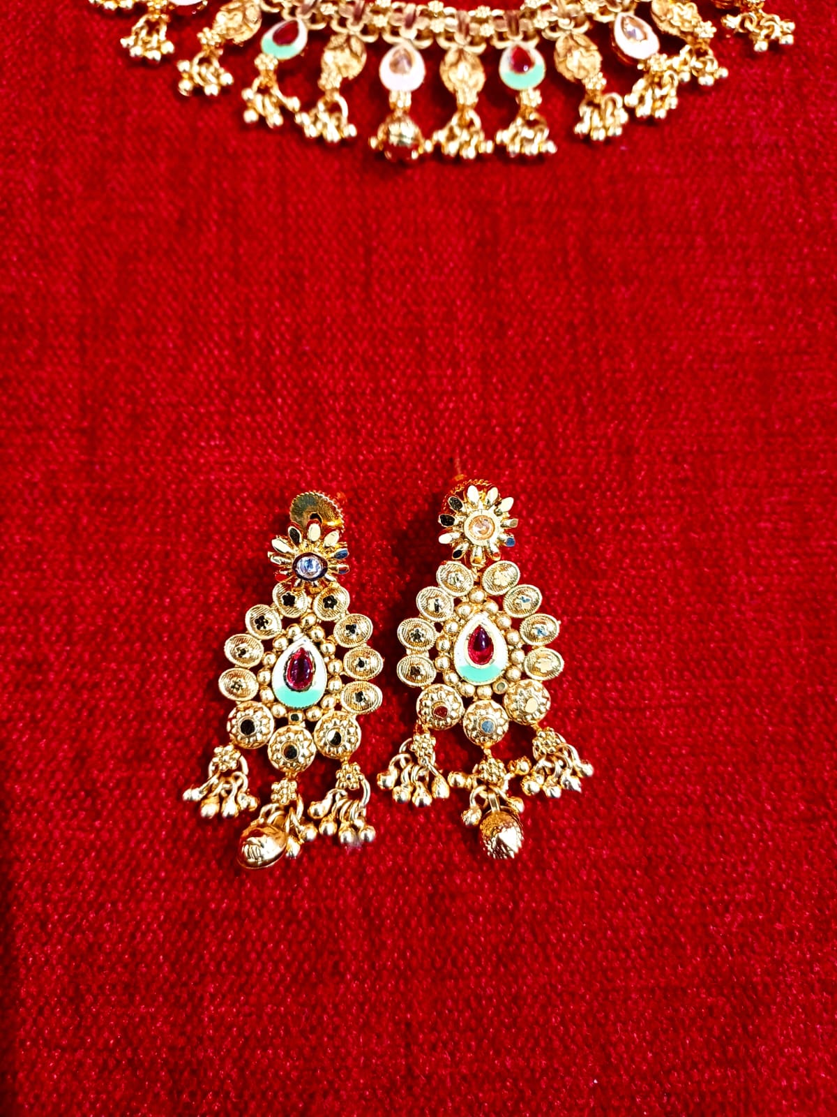 Brass High Gold Necklace Set
